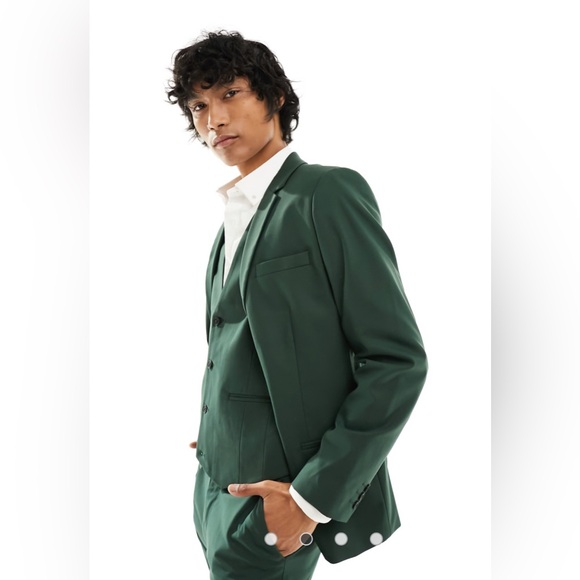 ASOS DESIGN Slim 2 Button Suit Jacket Dark Green 42” Chest RegularNWT